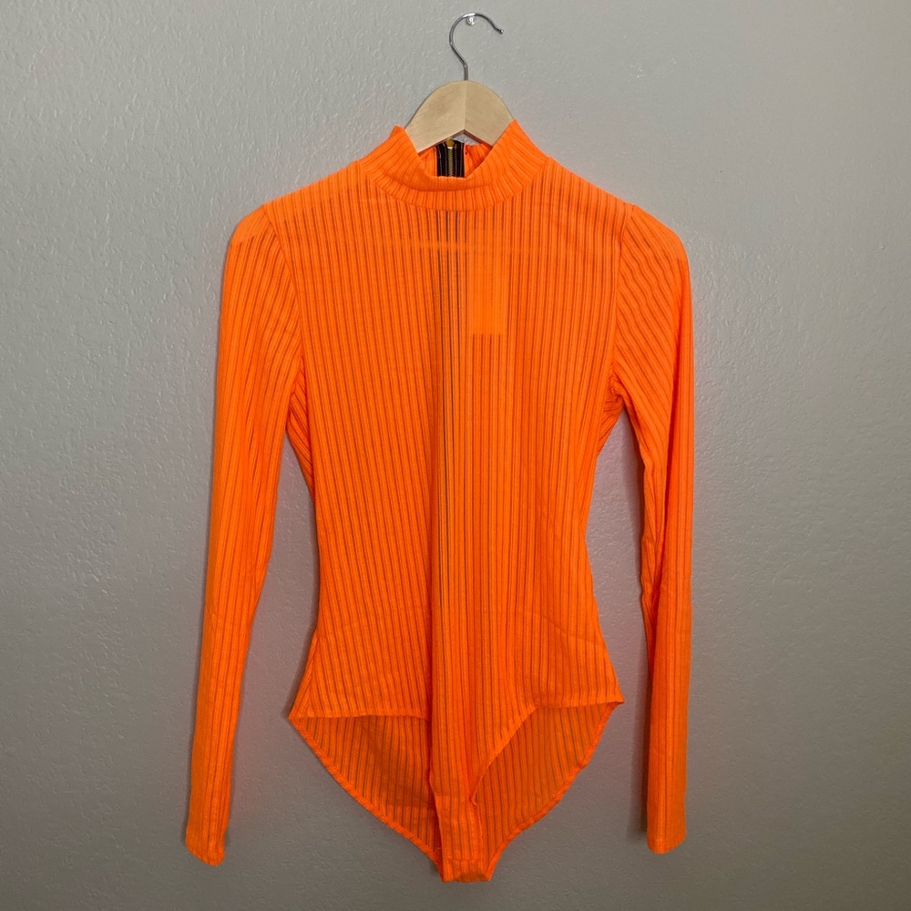 Neon Orange long sleeve bodysuit